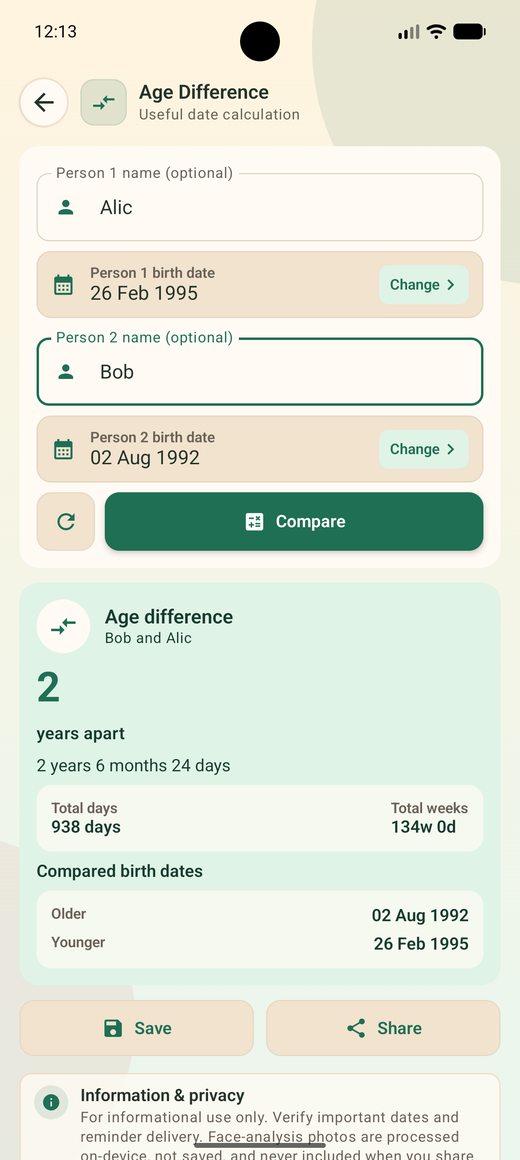 Age difference between two people